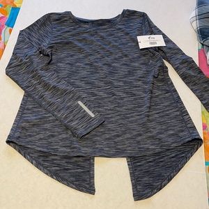 ZYIA Charcoal Split Back Long Sleeve T XXL